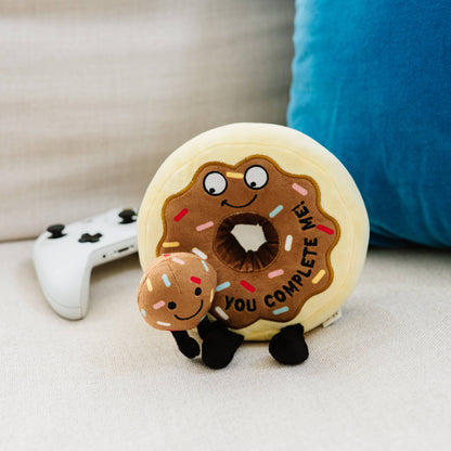 "You Complete Me" Plush Chocolate Donut