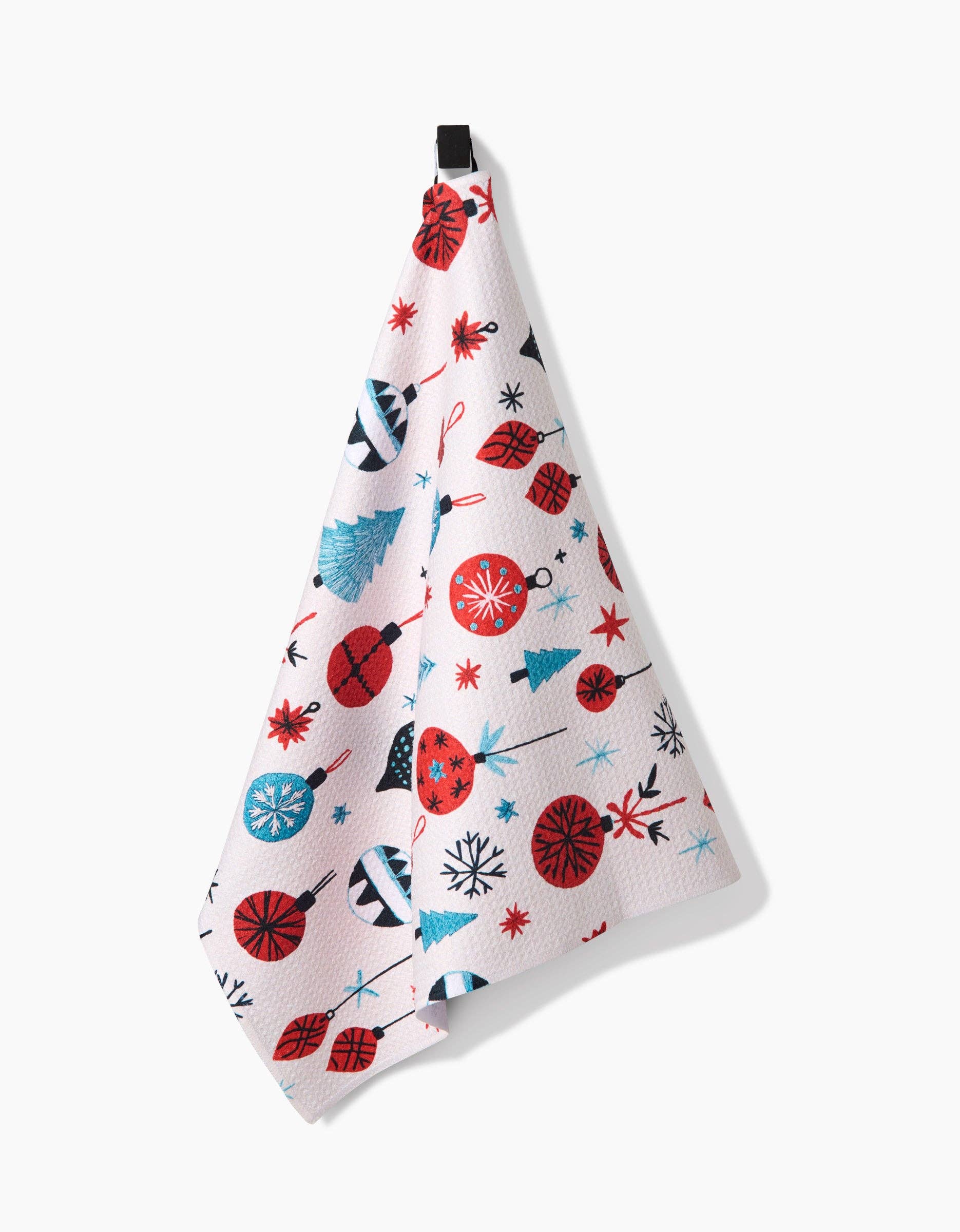 Embroidered Ornaments Tea Towel