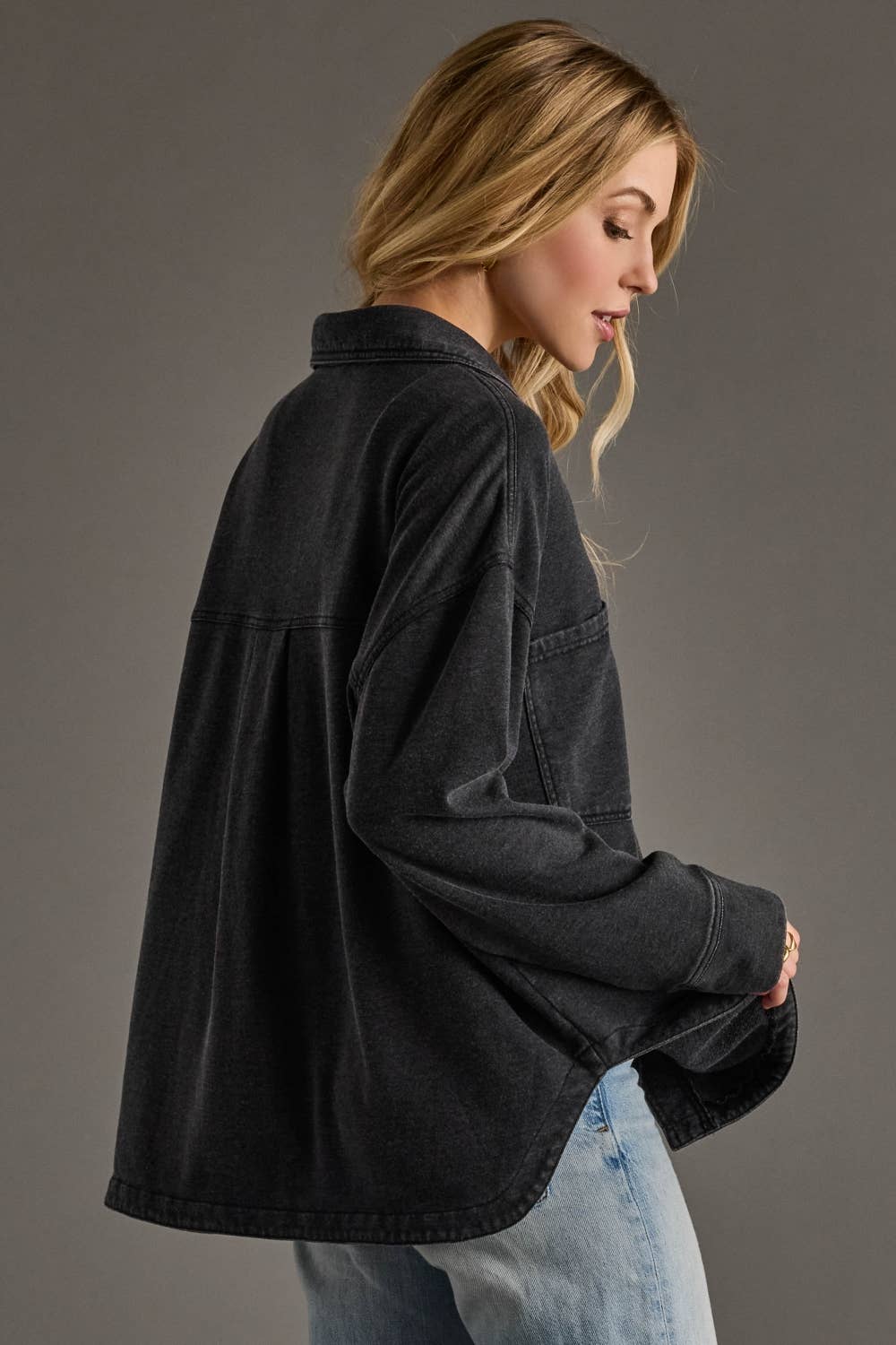 Black Super Soft Button Up