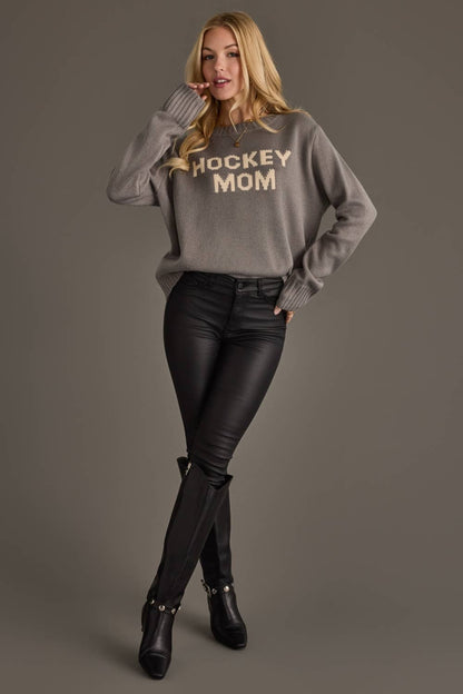 Gray Hockey Mom Sweater
