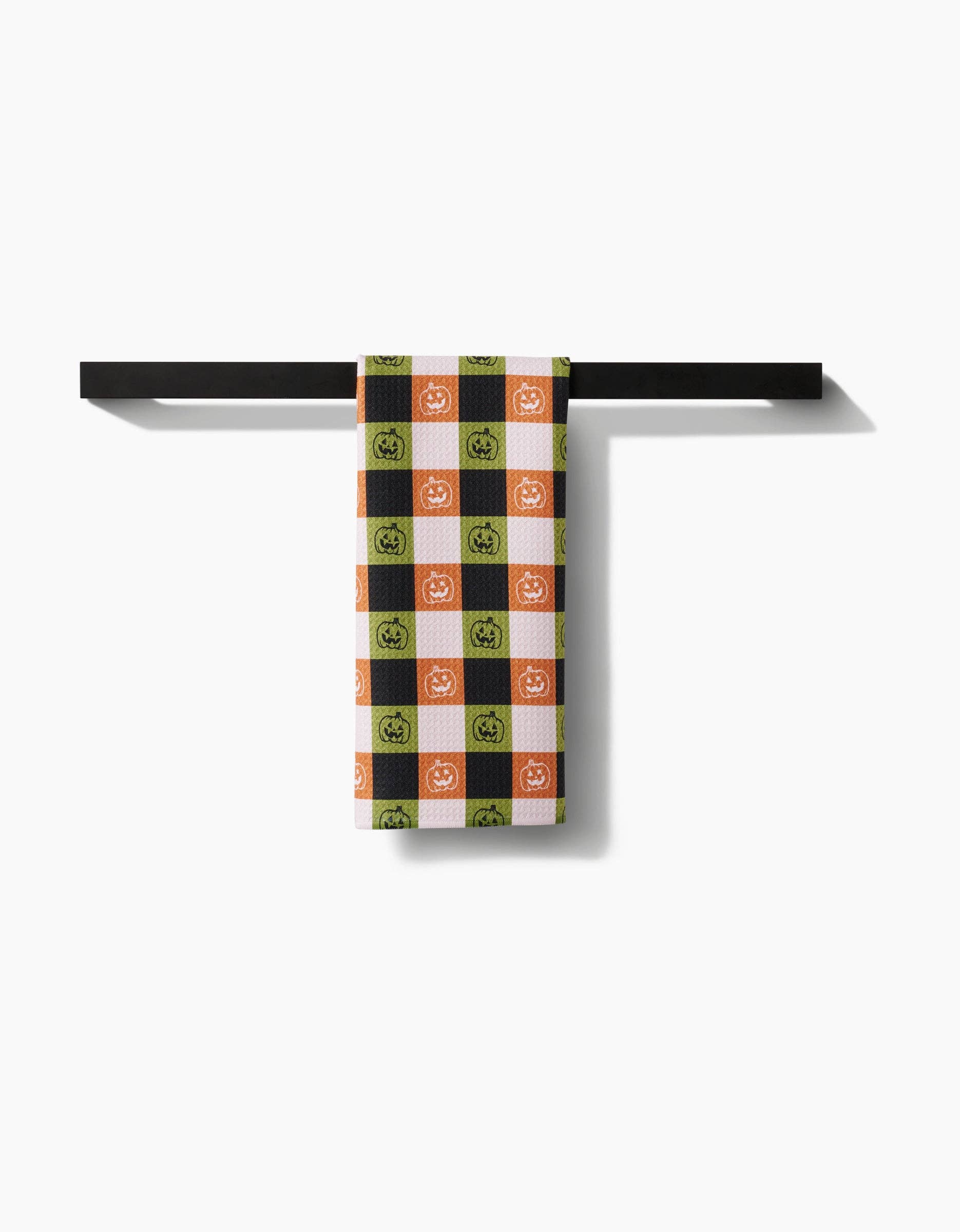 Jack-o-Lantern Checker Tea Towel