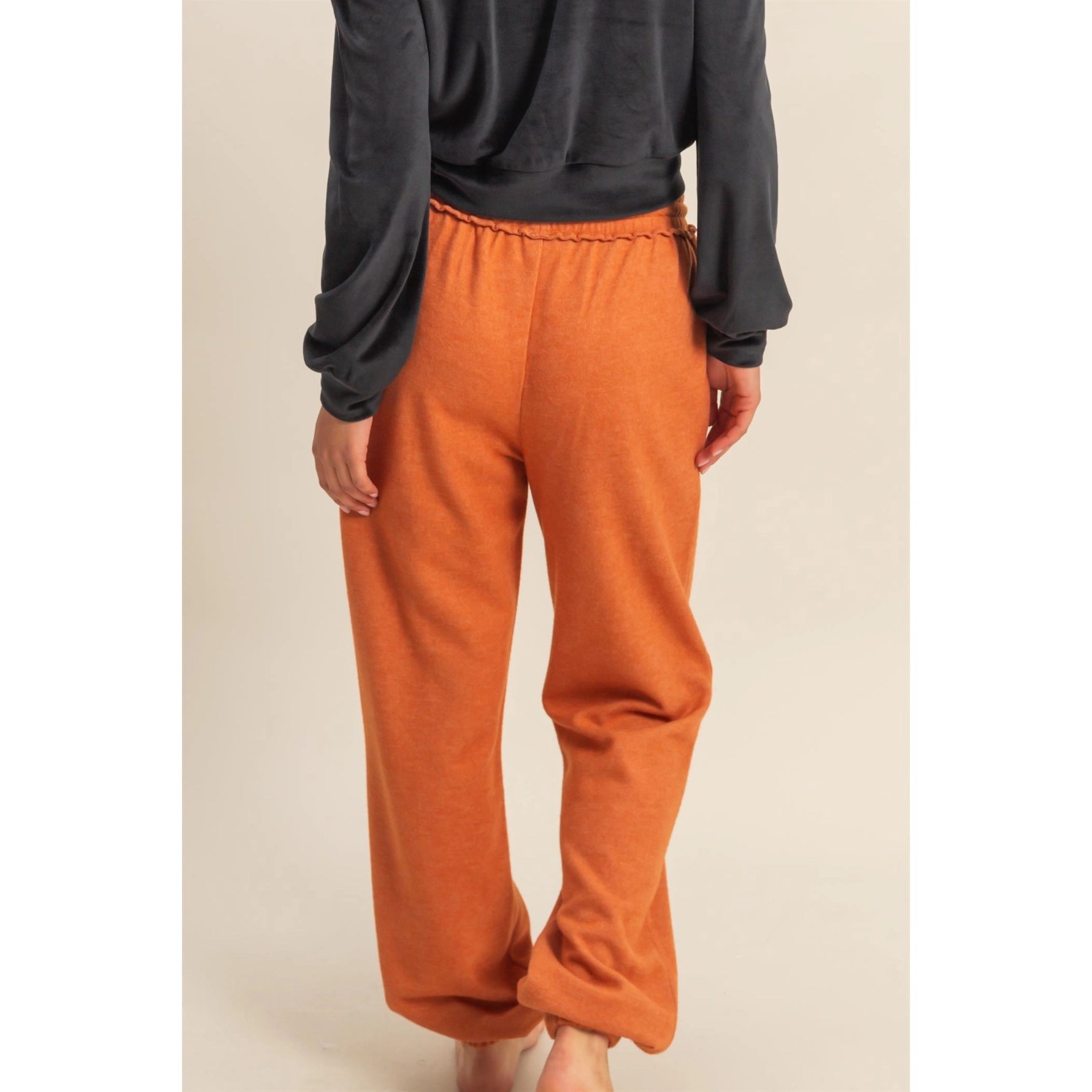 Reverse Seam High-Waisted Jogger Pants