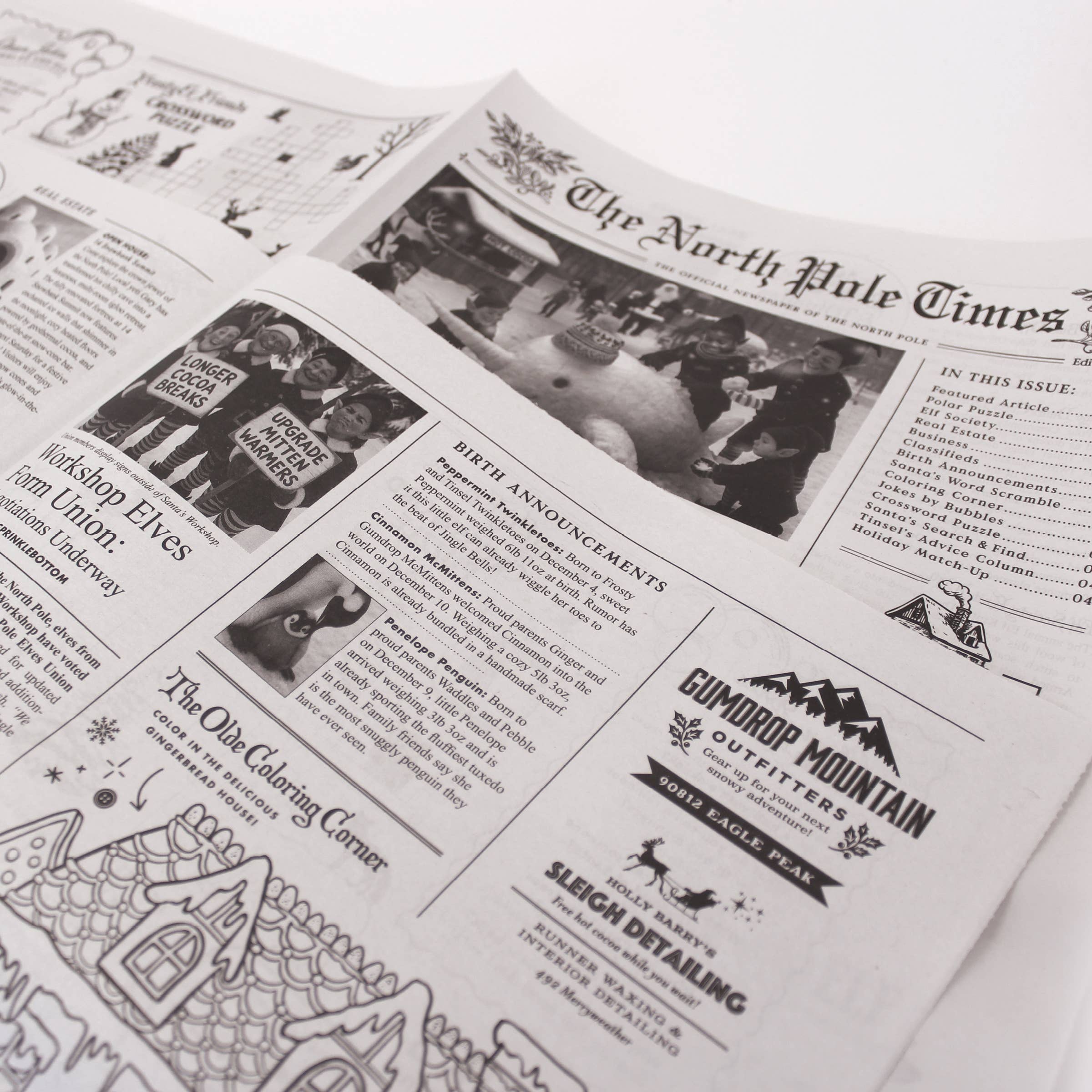 4pk North Pole Times Edition 2 - Newspaper and Gift Wrap