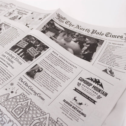 4pk North Pole Times Edition 2 - Newspaper and Gift Wrap