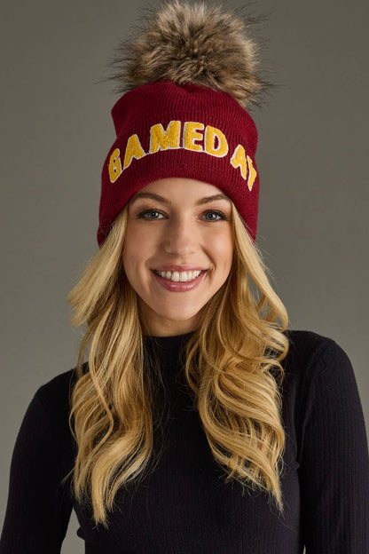 Crimson & Gold Game Day Pom Hat