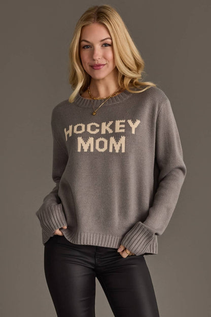 Gray Hockey Mom Sweater