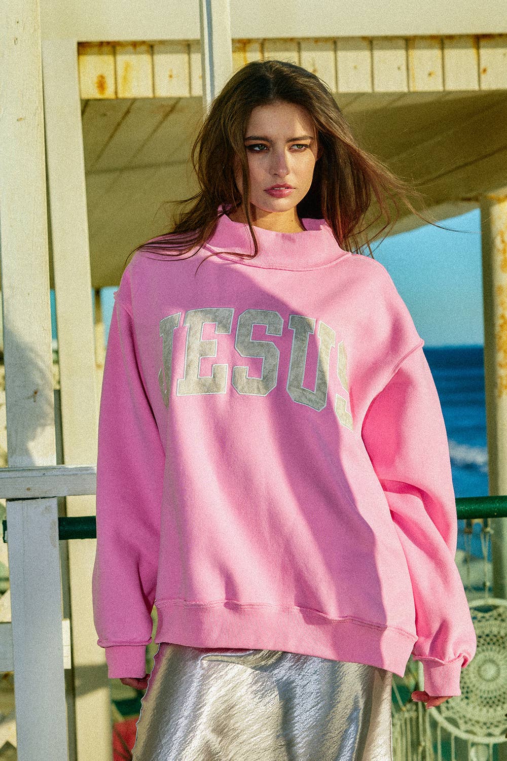 JESUS CAMO | Camo Embroidered Mockneck Sweatshirt