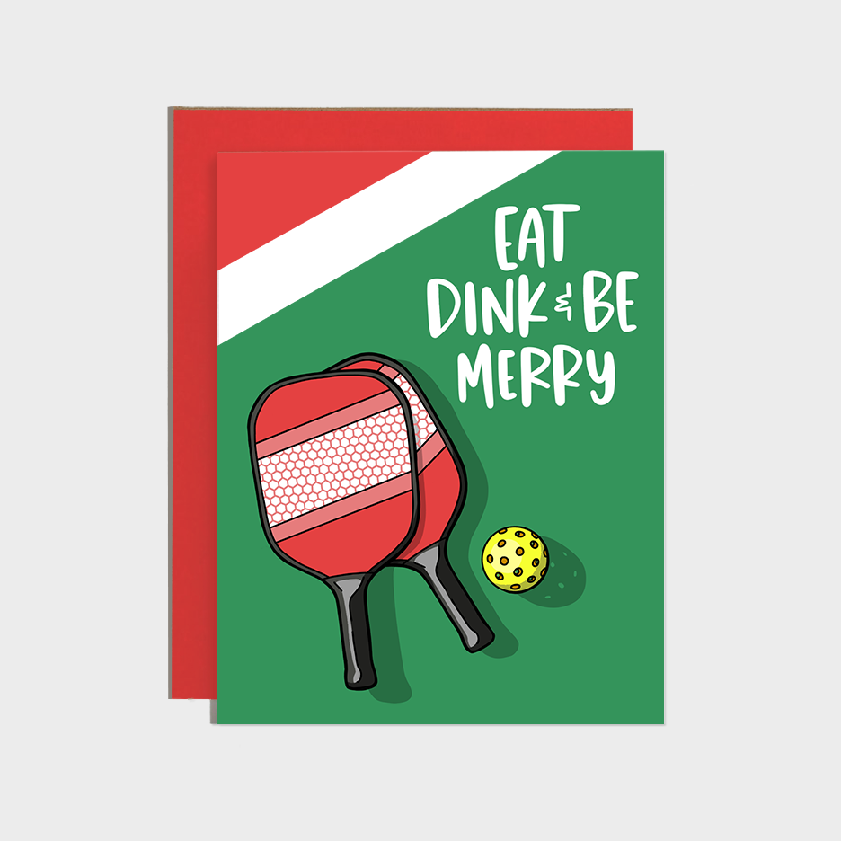 Eat Dink Be Merry Pickleball Christmas Holiday Card
