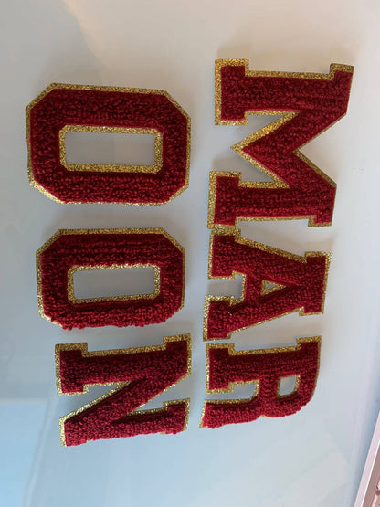 2.35 inch Iron on Chenille Letters