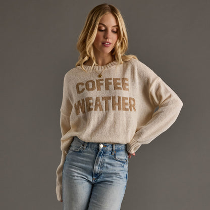 Ivory Coffee Weather Lightweight Sweater