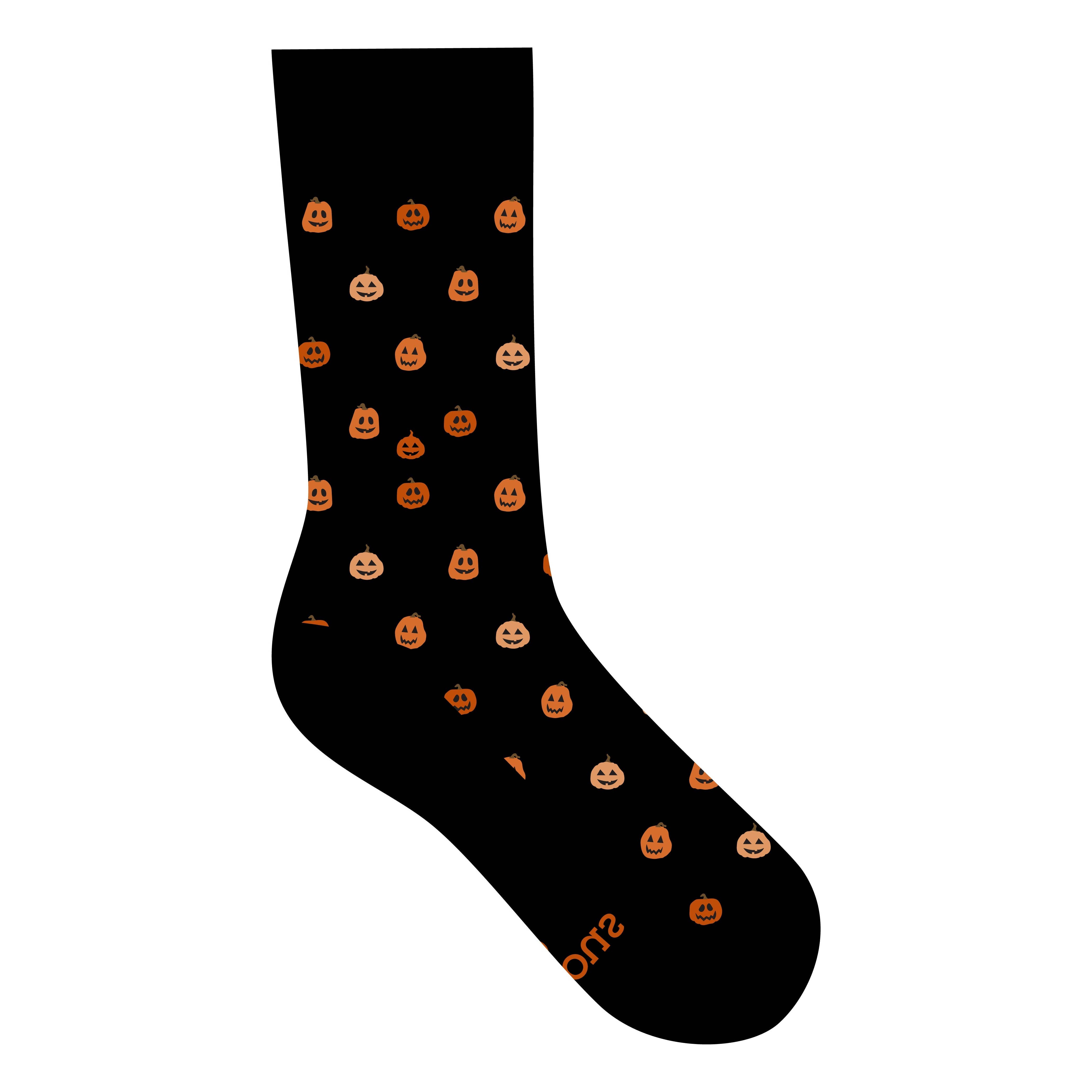 Socks that Support Mental Health (Black Jack-O'-Lanterns)