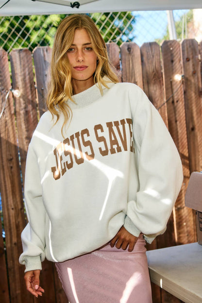 CROSS 'CROSS &JESUS SAVES' Reversible Sweatshirt